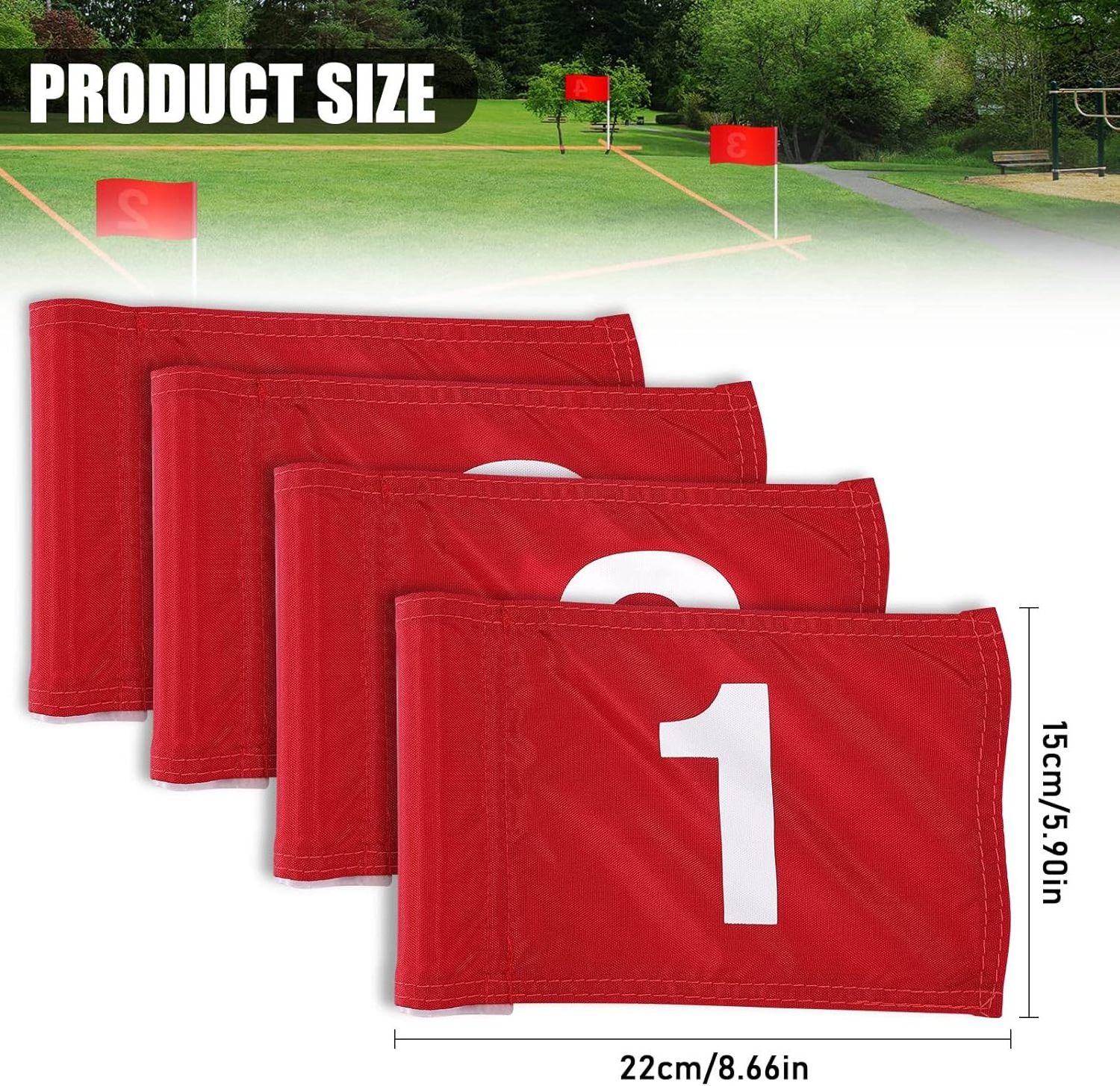 2024 New Product Promotional Wholesales High Quality Digital Printing  Nylon golf hole flags Double-Sided Numbered Golf Flags