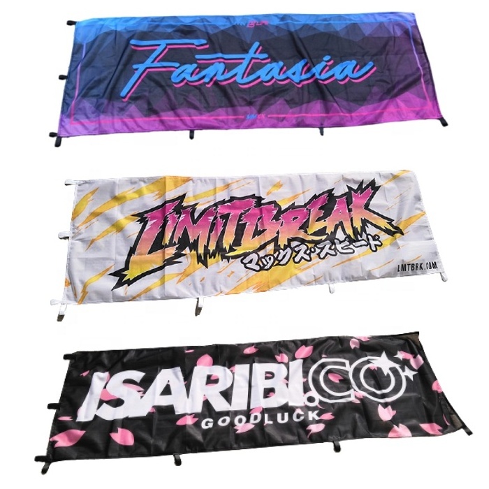 2023 New Product 180x60cm Sublimation Digital Logo Printing Polyester Fabric Commerce Sports Custom Nobori Flags and  Banners