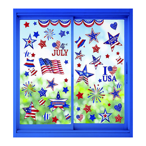 Wholesales Promotional Fast Delivery America Festival 4th of July America Window Clings Custom Window Stickers For Holiday