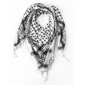 Hot Selling Ready-to-ship 130x130cm Custom Printing Cotton Polyester Palestine Black And White Kuffiya Scarf