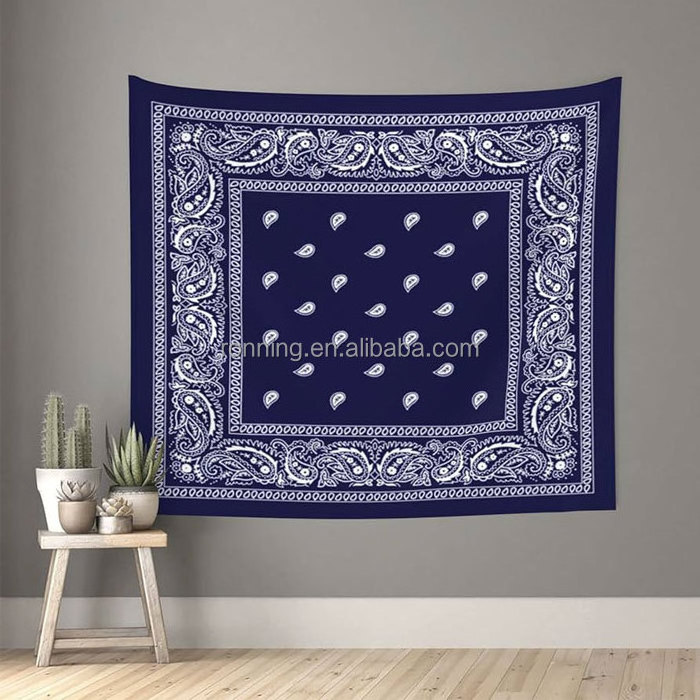 Promotion Wholesales Vivid Color Sublimation Printing Mandala Paisley Ceiling Rustic Bandanna Tapestry Women Bohemian Wall Decor