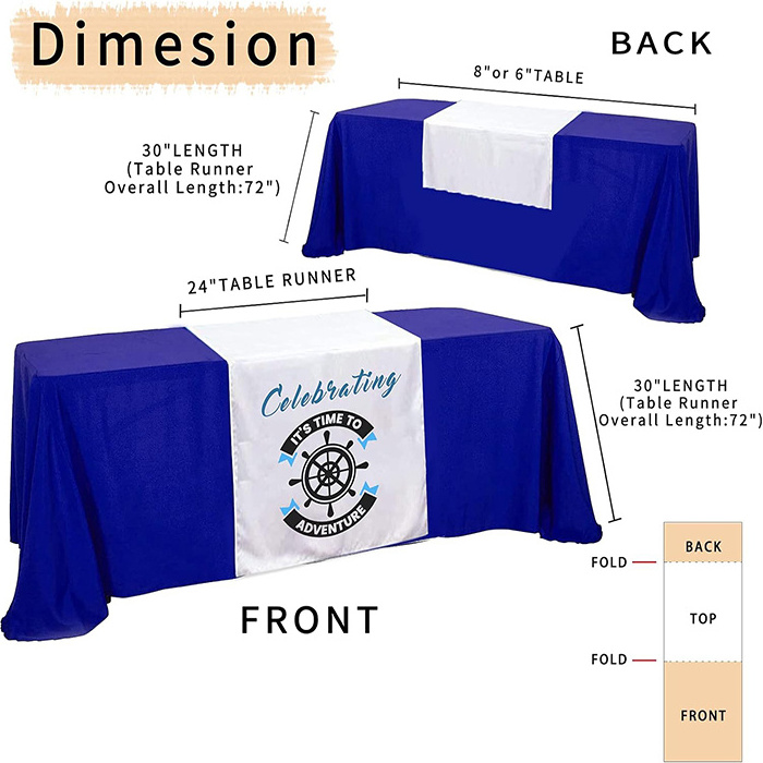 Custom Table Cloth Cover with Business Logo or Text Stretch Personalized Tablecloth Spandex for Trade show Event table Runner