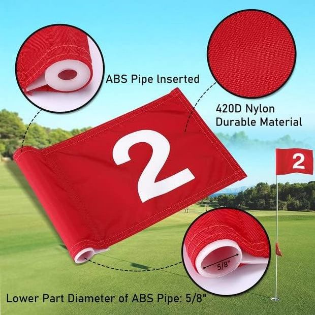 2024 New Product Promotional Wholesales High Quality Digital Printing  Nylon golf hole flags Double-Sided Numbered Golf Flags