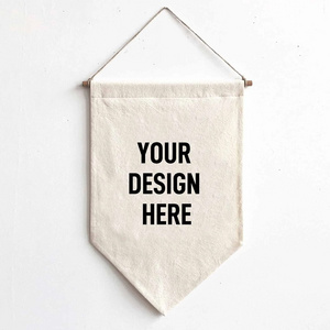 2023 New Product Cheap Sublimation Advertising Wall Hanging Decoration Campaign Custom Cotton Canvas Flag Banner