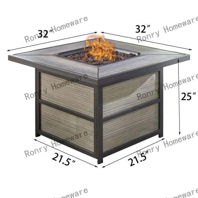 Outdoor countertop gas fire pit patio countertop outdoor fireplace Glass garden gas fire pit furniture set