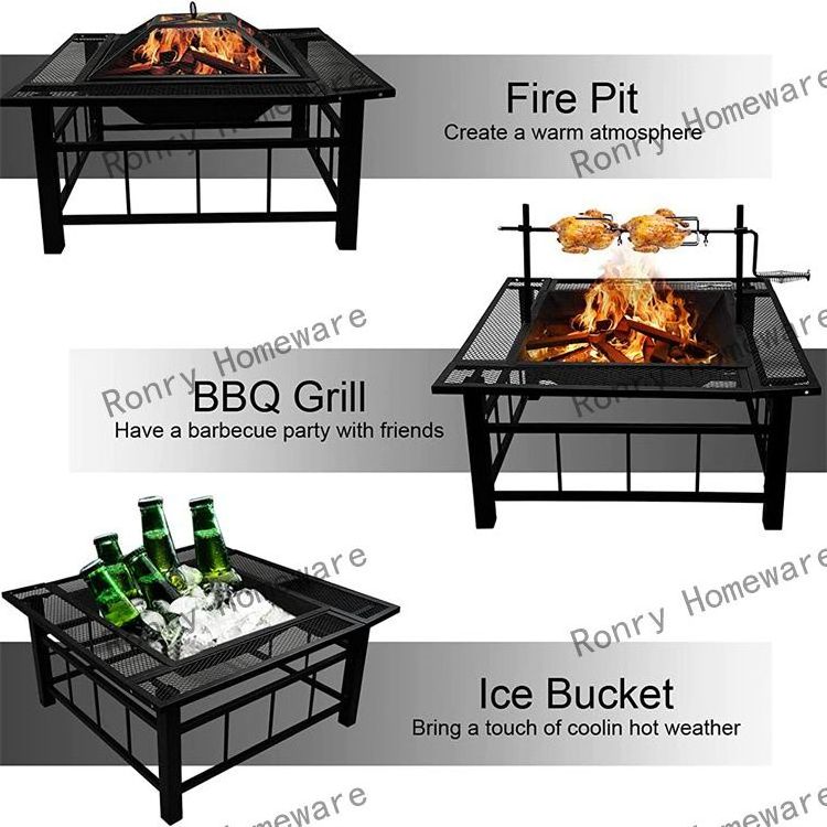 garden barbeque equipment Large Outdoor Wood Burning Fire Pits Party outdoor metal fire pit table