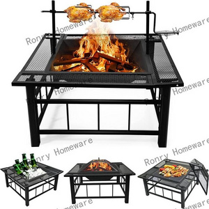 garden barbeque equipment Large Outdoor Wood Burning Fire Pits Party outdoor metal fire pit table