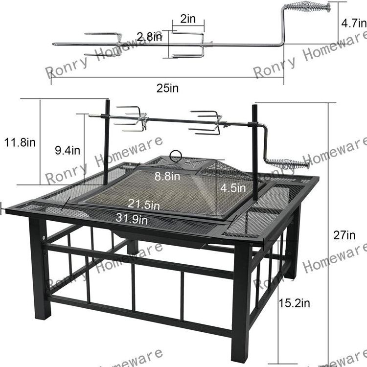 garden barbeque equipment Large Outdoor Wood Burning Fire Pits Party outdoor metal fire pit table