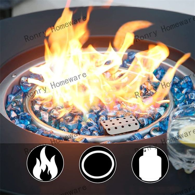 outdoor furniture round propane backyard hot sell garden decoration 40000btu metal  stove table laser cut table design fire pit