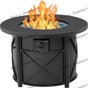 outdoor furniture round propane backyard hot sell garden decoration 40000btu metal  stove table laser cut table design fire pit