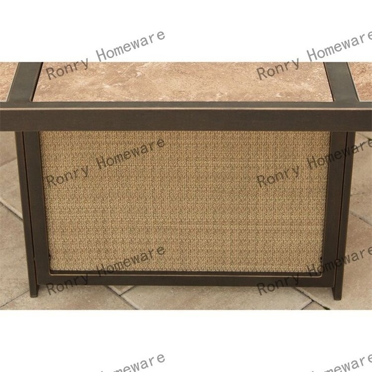 43 inch desktop rattan-look 50000 btu natural adjustable flame outdoor patio garden gas fire pit table