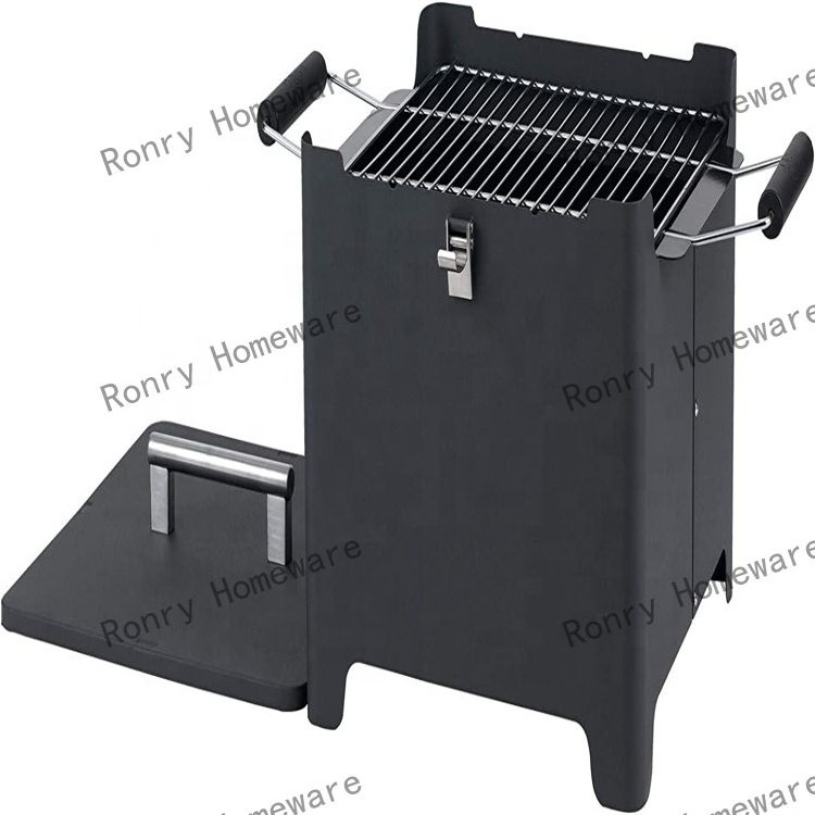 steel charcoal bbq grill camping grills portable fire pit steel grille with leg table storage mesh swing cooking stand