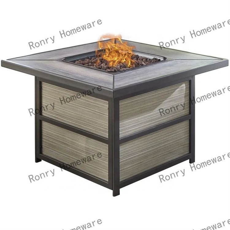 Outdoor countertop gas fire pit patio countertop outdoor fireplace Glass garden gas fire pit furniture set