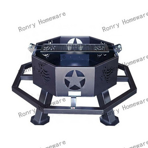 Courtyard Garden Wrought iron fire pit Wood burning hexagonal portable outdoor indoor camping charcoal fire pit