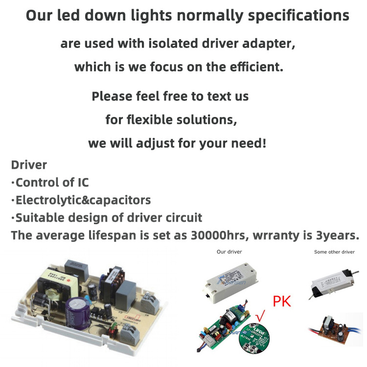 RONSE LED Down Light  Led Light 15w Commercial Led Recessed Ceiling Down Light 3 4 5 Inch