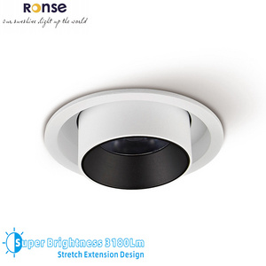 RONSE 35W 3180Lm Indoor Extension Retract Ceiling Anti Glare Downlight Stretch Cob Grille Lighting DALI Flexible Led Light White