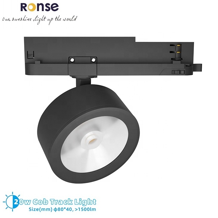 RONSE 20w Vertical Adjustable Linear Lighting Systems Slim Adapter Track Connector Surface Mounted Shop Studio Indoor Spotlight