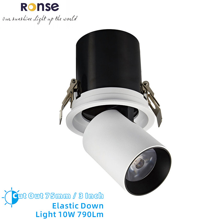 RONSE 10W 15W 25W 35W Commercial Down Light 3000k Square Cob Spot Light Housing Led Down Light Spotlight Cob Ceiling