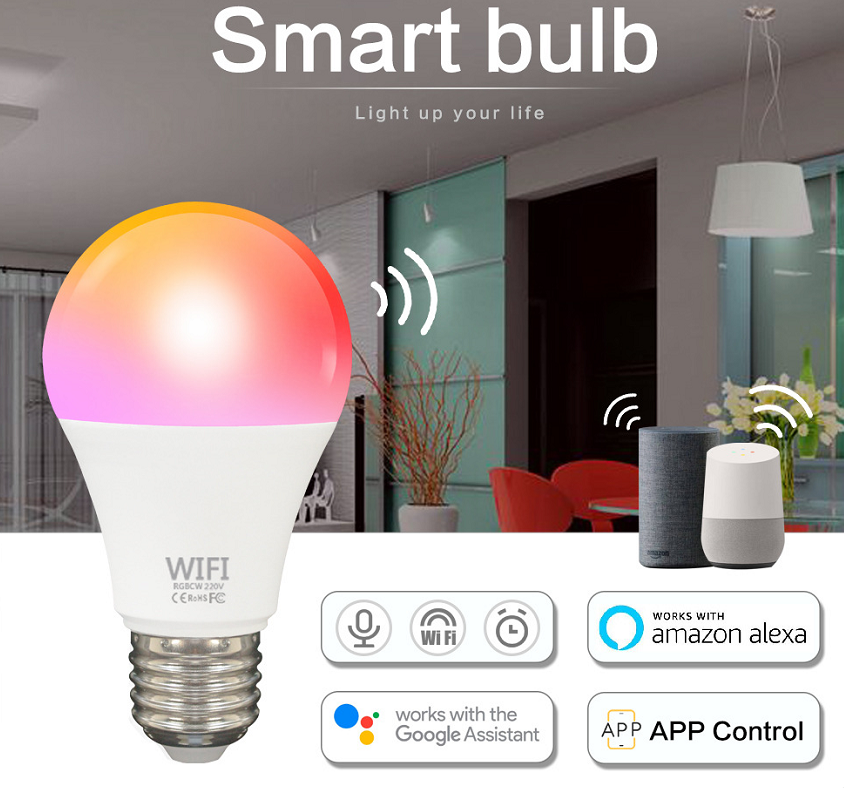 Alexa and Google Home Amazon Hot Sale OEM led bulbs wholesale wifi light bulb 9W 10W WiFi Smart LED Bulb lights