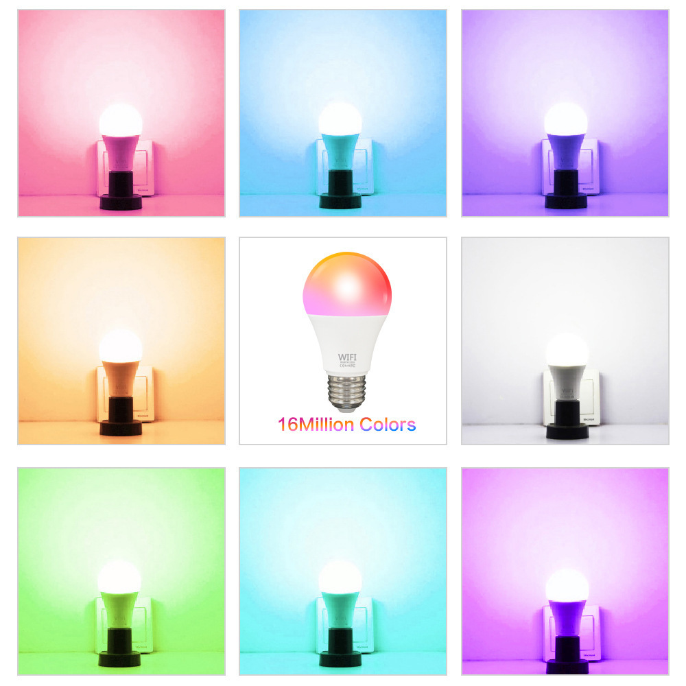 Amazon factory voice control 9w 12w 15w smart life b22 e26 e27 alexa google rgb light wifi smart bulb