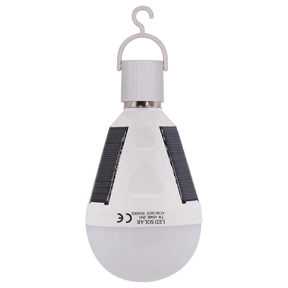 Low Price High Quality 7W 12W e27 IP65 waterproof  portable solar led light bulb