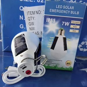 7W 12W intelligent led emergency USB rechargeable solar light bulb