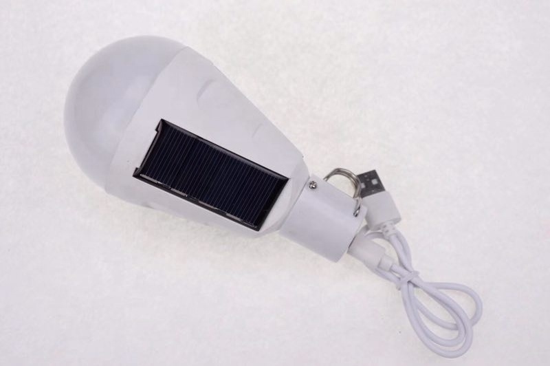 7W 12W intelligent led emergency USB rechargeable solar light bulb