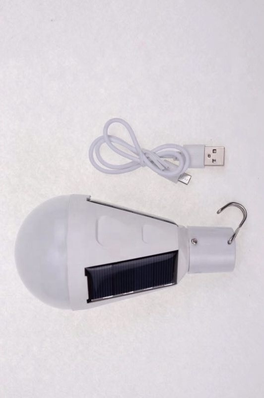 7W 12W intelligent led emergency USB rechargeable solar light bulb