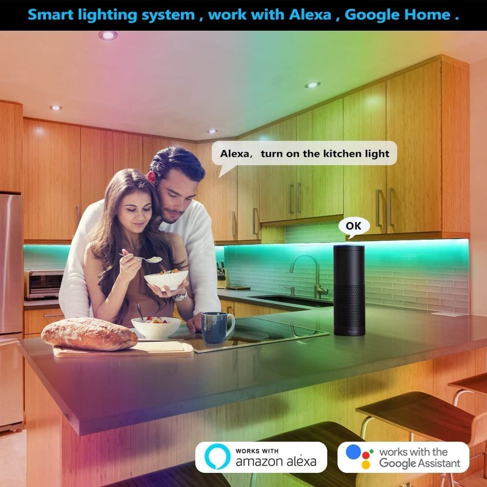 New Model Alexa Google Tuya 5050 12V Flexible RGB TV Backlight kit Smart WIFI led Strip Light