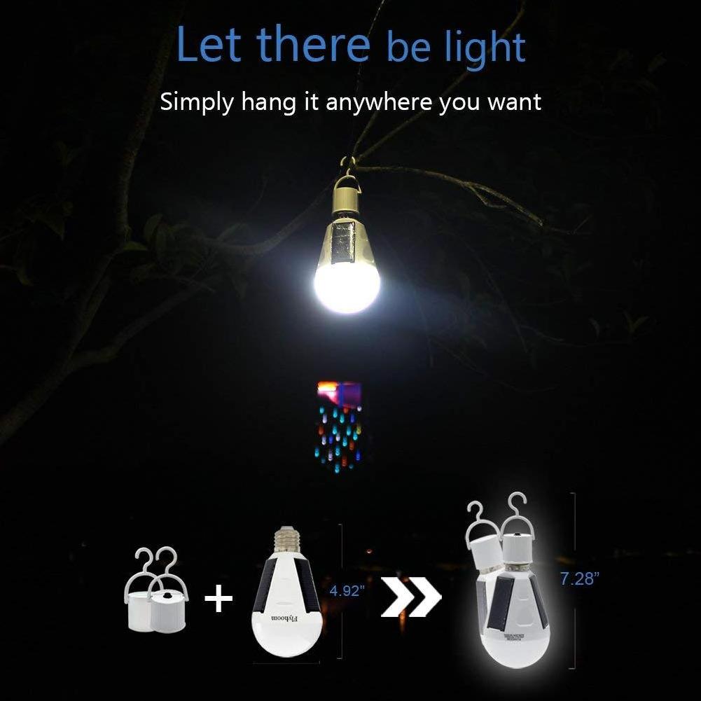 Smart Outdoor LED emergency rechargeable bulbs 7W 12W e27 IP65 waterproof portable solar light led bulb