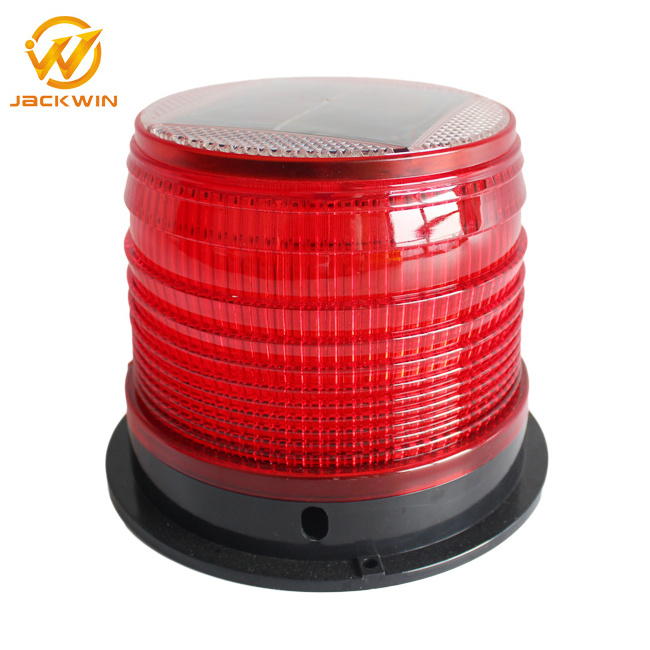 8 LED Red/Yellow Warning Light Road Safety Flash LED Magnetic Base Solar Warning Light