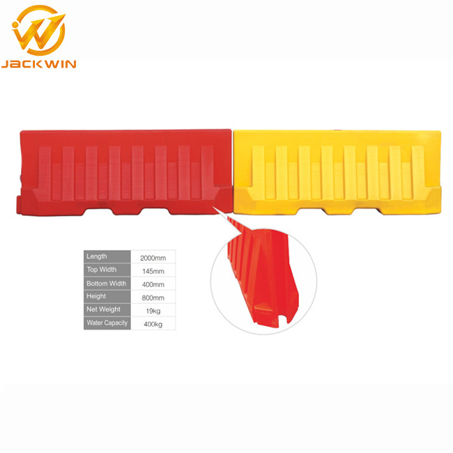 Portable Plastic Water Filled Jersey Barriers With Fence For Traffic Safety