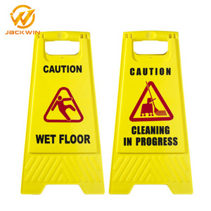 Jackwin Yellow Wet Floor Sign, Hazard Warning Signs, Plastic Caution Sign