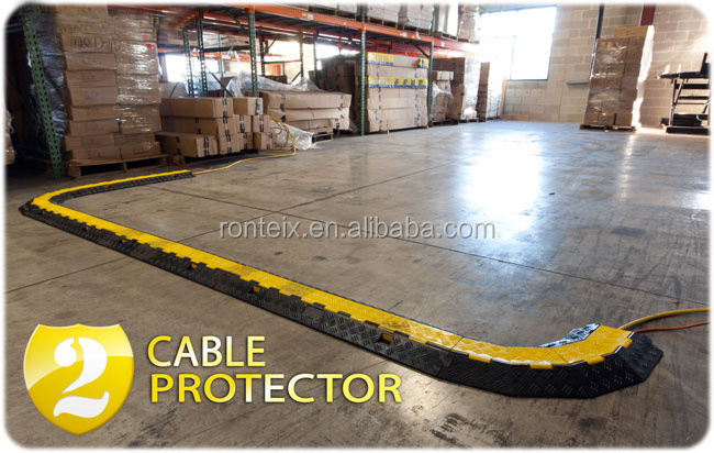 Floor Cord Cover / Rubber Cable Protectors / 2 Channel Cable Jacket Tracks