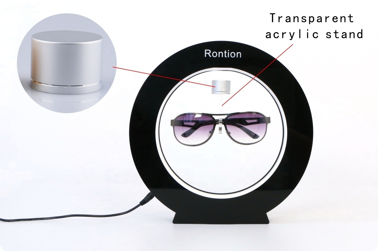 Customized Acrylic Anti Gravity Rotating Magnetic Levitation Sunglasses Display Rack For Glasses Store Exhibition Show