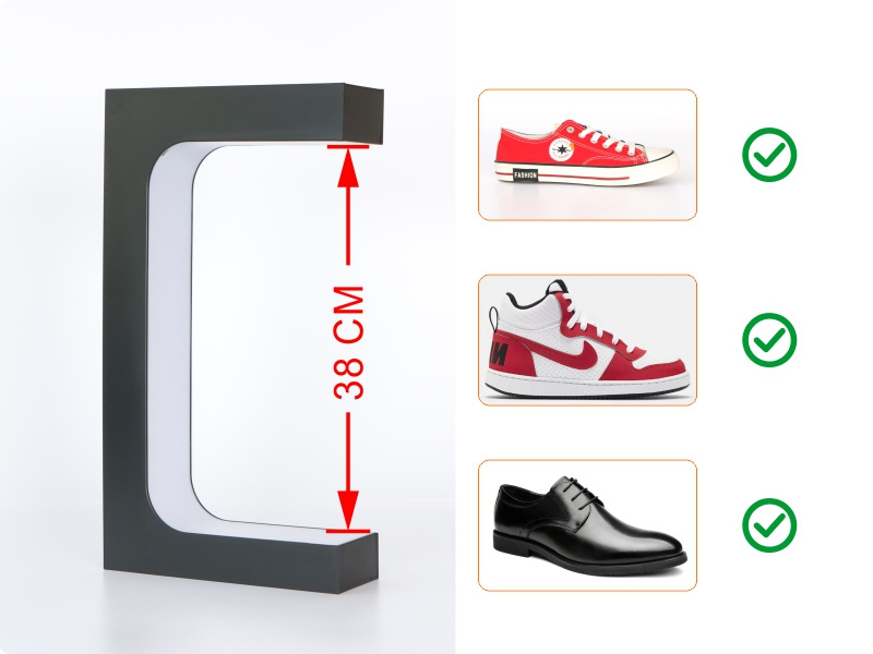 Magnetic Levitation Floating Shoe Display Stand 360 Rotating Sneaker Shelf Rack Holder with Led Light