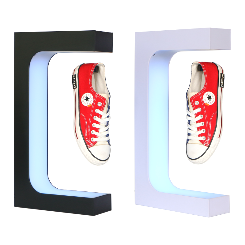 Magnetic Levitation Floating Shoe Display Stand 360 Rotating Sneaker Shelf Rack Holder with Led Light