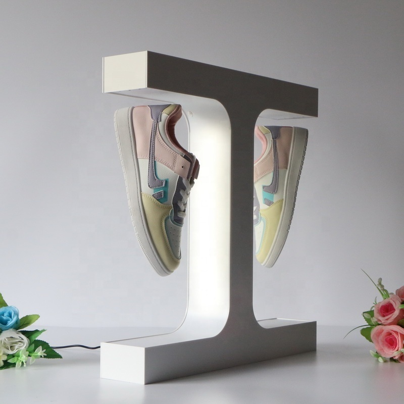 Advertising Exhibition Stand Acrylic Floating Shoe Rack Magnetic Suspension Levitation Sneakers Display Shelves