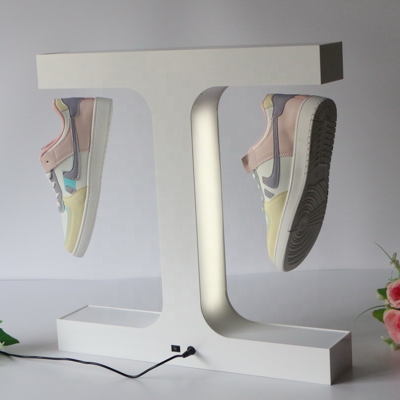 Advertising Exhibition Stand Acrylic Floating Shoe Rack Magnetic Suspension Levitation Sneakers Display Shelves