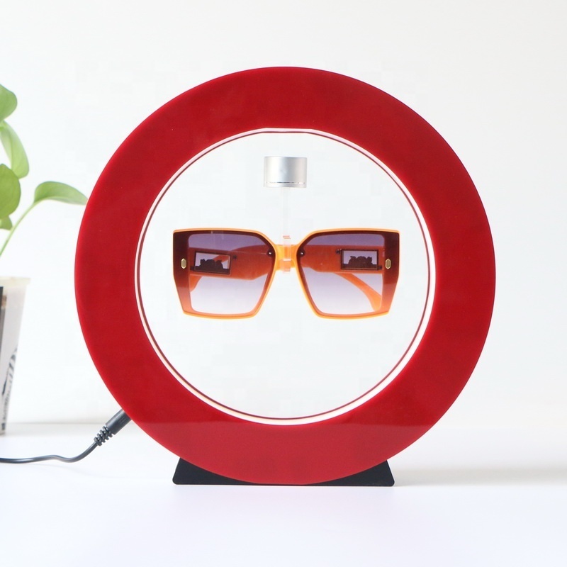 Glasses Magnetic Levitating Floating Rotating Display Racks Levitating Glasses Sunglasses Stand Eyewear Display with Led Light