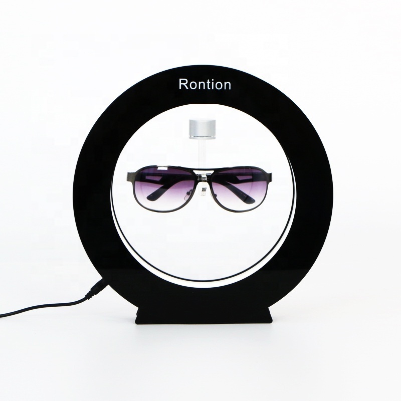 Customized Acrylic Anti Gravity Rotating Magnetic Levitation Sunglasses Display Rack For Glasses Store Exhibition Show