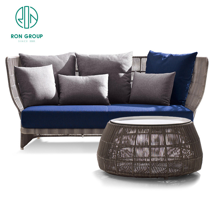 High End Hotel Apartment Golf Waterproof Material High Back Sofa Set Wicker Rattan Garden Patio Set Outdoor Furniture