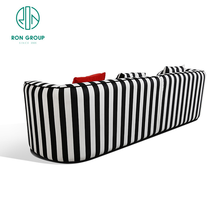 high quality ballroom golf black and white striped corner sofa fabric banquet home furniture indoor sofa living room