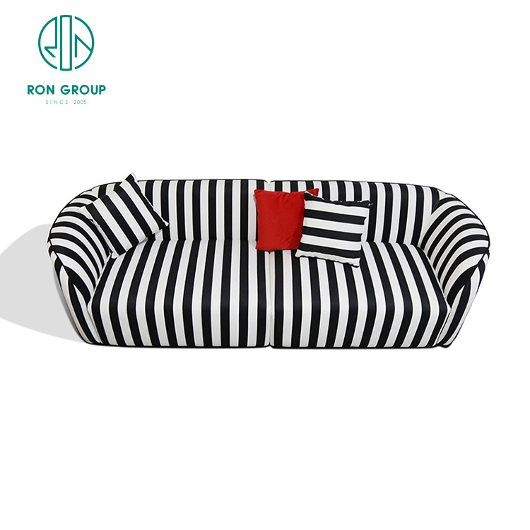 high quality ballroom golf black and white striped corner sofa fabric banquet home furniture indoor sofa living room