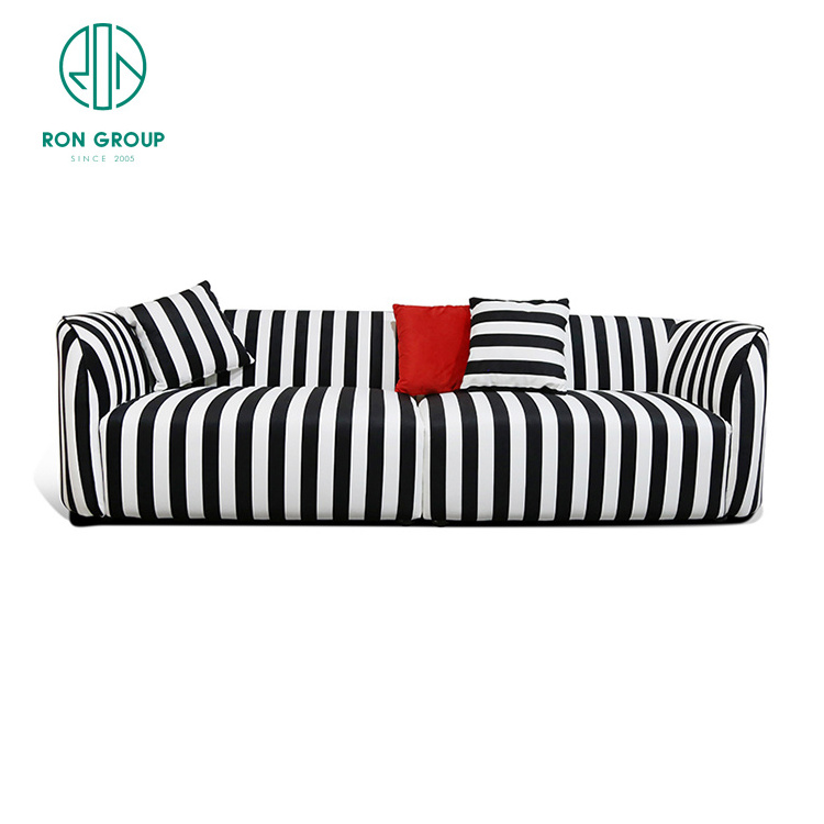 high quality ballroom golf black and white striped corner sofa fabric banquet home furniture indoor sofa living room