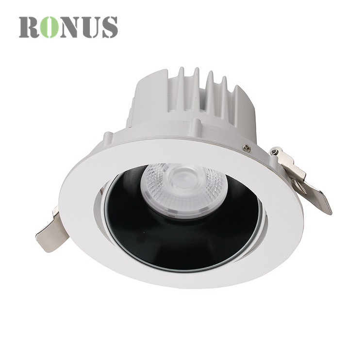 Living Room Modern Rotatable Spot Light 12W Adjustable 10W Gimbal COB Recessed LED Downlight