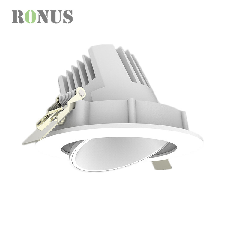 Living Room Modern Rotatable Spot Light 12W Adjustable 10W Gimbal COB Recessed LED Downlight