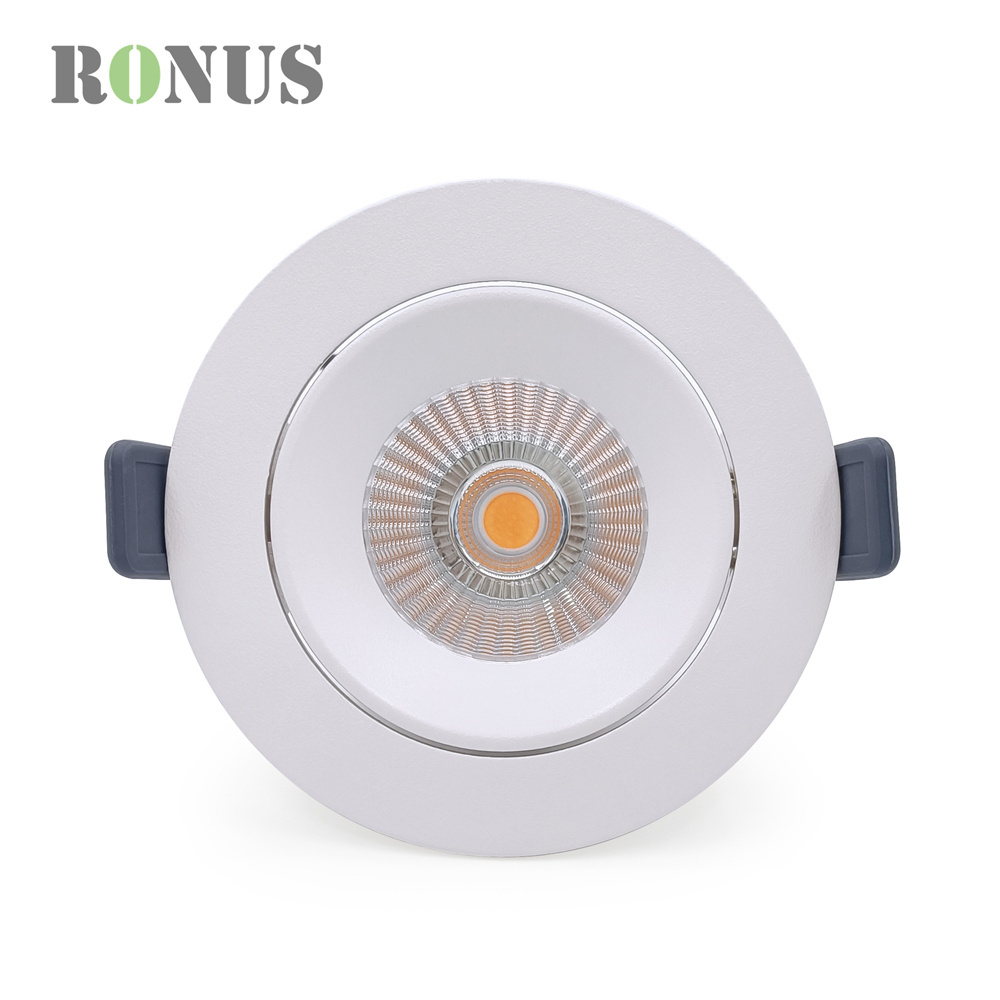 Round IP44 Spot 5W Dimmable Shop Down Light 7W Hotel LED Recessed Project COB Adjustable Downlight