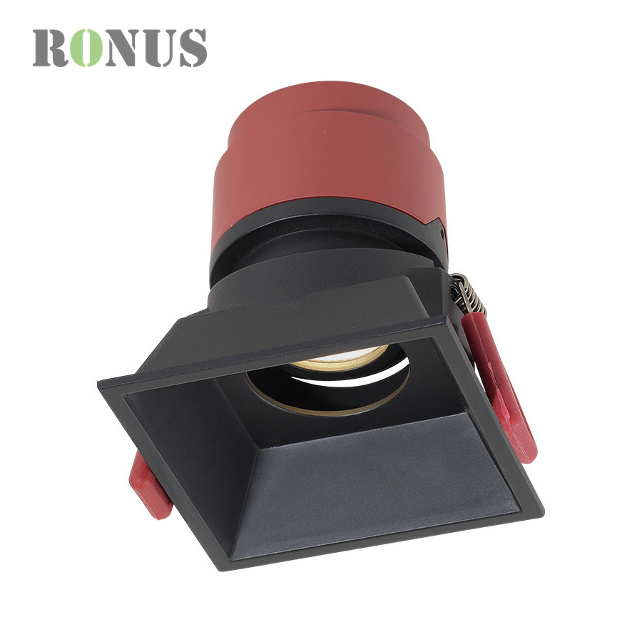 Low UGR Adjustable Ceiling COB Spotlight 7W 5W Down Light Anti Glare LED Square Recessed Downlight