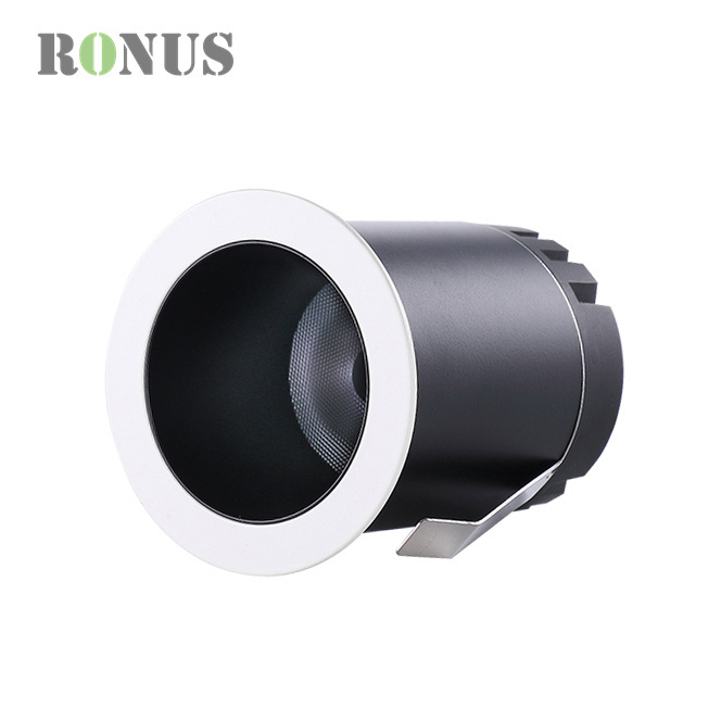 Black Reflector 3W Shop Spotlight Commercial Down Light Anti Glare 1W Recessed COB Mini LED Downlight